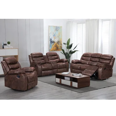 New Design Functional Fabric Sleeper Couch Sofa Folding Living Room Recliner Sofa Set Sectional Recliner Sofa Set 6002
