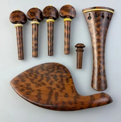 High-end Snake-skin Wood Accessories for Violin Accessories, Snake-skin Cheek Rest, Pull Rod, Tail Nut