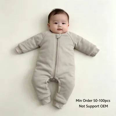 Plain Color Air Permeable Robust Daily Wear Baby Rompers for North American Markets