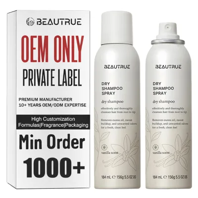 Professional Brand Custom Water Free Hair Shampoo Spray Organic Natural Ingredients Oil Control Fast Acting Texturizing Formula