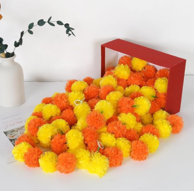 Indian Wedding Marigold Latte Garland Decorative Flower Mexican Day of the Dead Plastic Flower String