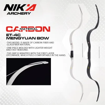 Nika Archery ET-4C Meng Yuan Crab Bow Carbon Traditional Horse Bow 48" 14-50lbs Split Take Down Horseback Archery Bow