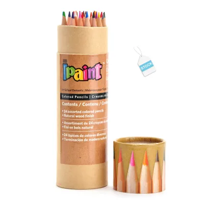 SINOART in Stock Adult Colored Pencils 24pcs Coloring Pencils in a Kraft Tube Ships Within 14 Days Painting Colored Pencils