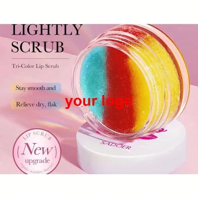 lip balm makeup Sadoer private label skin care products tricolor vegan lip scrub korean beauty cosmetics autumn winter