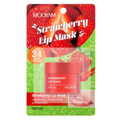 Strawberry Lip Mask Moisturizing and Hydrating Lip Balm Removing Dead Skin and Reducing Wrinkles Lip Care Mask Adhesive