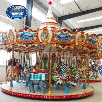 Funfair Horse Carousel with 16 Positions for Family Amusement and Kids Zone