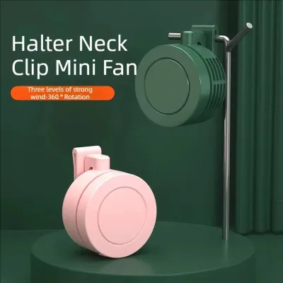 Mini Clip Fans Hanging Waist Neck Fan for Girls Electric USB Leafless 3-Speed Portable Cooling Fan Smart Home Products
