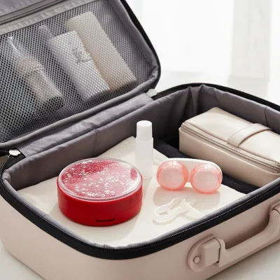Chanxin MC-610 Contact Lens Case Featuring Mini Mirror for Easy Lens Insertion Made in Jiangsu