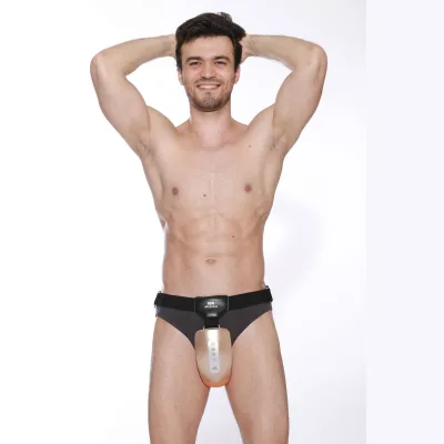 Wholesale Rechargeable Male Trainer Male Function Electric Massager Men Underwear Obstacle Fields Massage with Vibration Heating