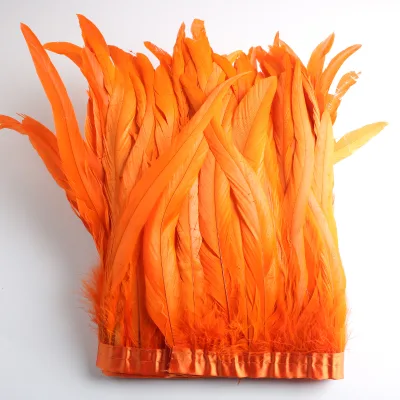 Wholesale Rooster Feather Fabric Feather Trim Fringe for Clothing Decorate