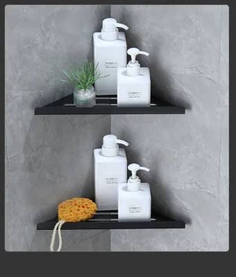 YOTO Modern Stainless Steel Wall-Mounted Organizer Customized Corner Storage Shelves for Bathroom Free Installation