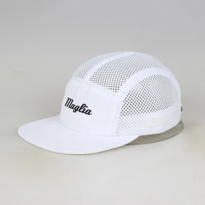 Custom Soft Flat Brim Running Hat 5-Panel Breathable Mesh Nylon Camper Cap Waterproof Corduroy Fabric Printed Logo for Outdoor