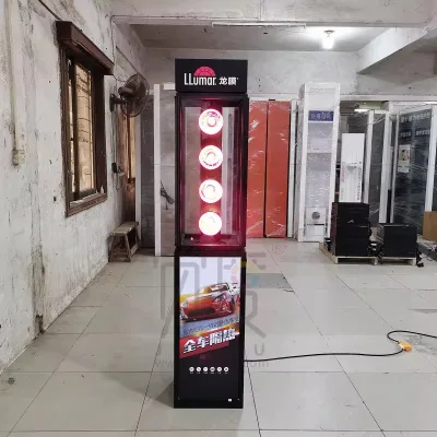 Automotive Window Film Rotating Heat Insulation Film Test Display Stand Cabinet Metal Display Stand For Car Window Films