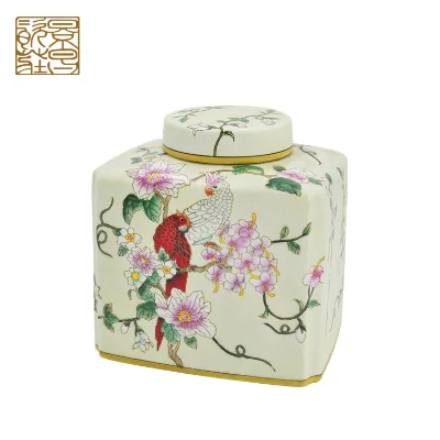 Living Room Decoration Storage Canister Porcelain Storage Custom Ceramic Jar