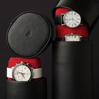 Custom Jewelry Watch Velvet Necklace Box Watch Suede Interior Pillow Men's Leather Storing Eyewear Watch Gift Box Packaging