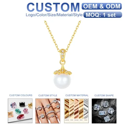 Cadena De Oro Real De 18k Fresh Water Pearl Jewellery Gold 18k Pendant Necklace
