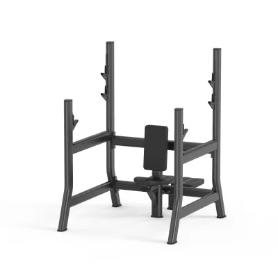 Professional Seated Vertical Bench Commercial Shoulder Press Machine Press Rack with Barbell Hooks for Gym Strength