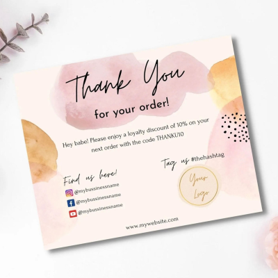 Custom Luxury Design Thank You Cards Jewelry Care Card Printable Instruction for Small Business Care Card
