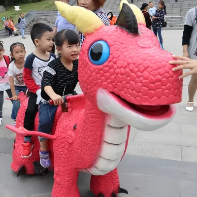 Joy2fun Children's  Electric Battery Coin-Operated Walking Animatronic Dinosaur Rides for Indoor Outdoor Amusement Park or Mall