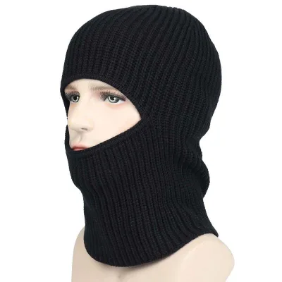 OEM Wholesale Outdoor Full Face Cover Unisex Knitted Ski Masks 100% Acrylic Plain Color Balaclava Custom