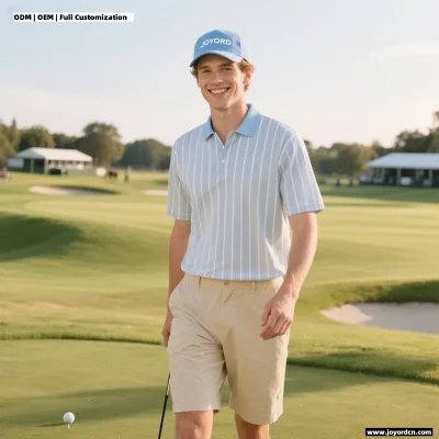 Men's High Quality Summer Two-Piece Set Polo Shorts and Loose Short Sleeve Suit Striped Golf Sports Polo Casual 2 Piece Set