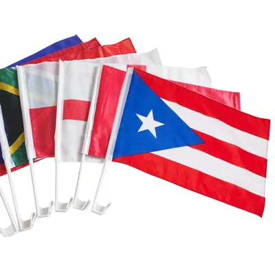 Puerto Rico Car Flag Window Clip Flag 12X18 in Polyester Digital Printing for Patriotic Sports Events Parades