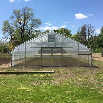 Good Quality Large Hot Galvanized Steel Frame Hoop House PE Film Custom Vegetable Production Greenhouses for Sale