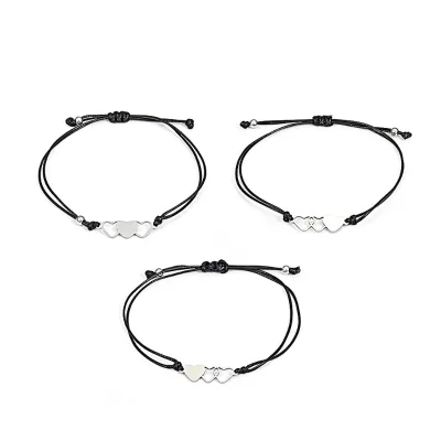 Custom Stainless Steel Charm Bracelet for Women Fashion Sun and Moon Couples Jewelry