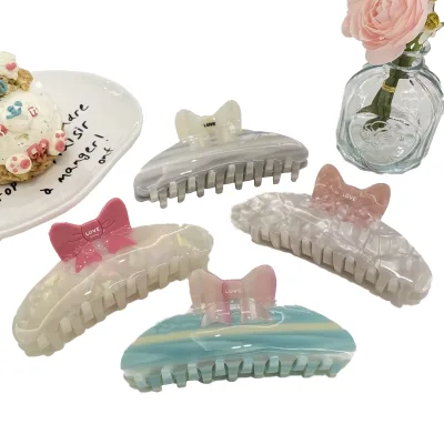 Custom LOGO French Stylish Eco-friendly Cellulose Acetate 11cm Hair Claw Clip