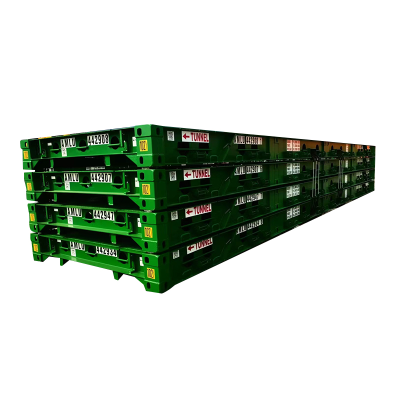 Manufacturer Well Made Big Capacity Storage 40ft Flat Rack Ocean Collapsible Container with Lid
