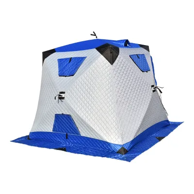 3-4 People Outdoor Winter Fishing Tent with Cotton Thickening Warm and Windproof Simple Speed Open Snow Fishing Hut