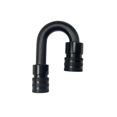 BJR High Pressure 180 Degree Aluminum Quick Connect 5/16" to 3/8" Push on Oil Fuel Gas Line Hose Pipe End Fitting