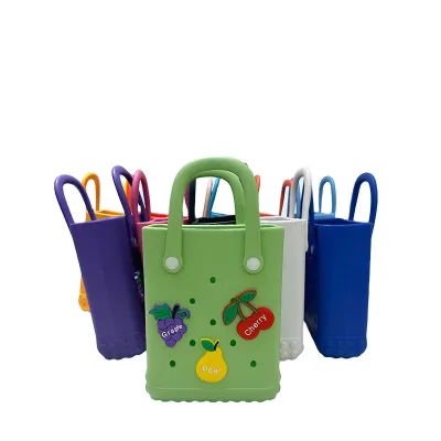Wholesale Women Beach Waterproof Tote Bags Custom Summer Rubber Totes Large Fashion Eva Plastic Silicone Bag With Holes