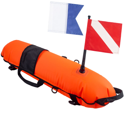 Inflation Torpedo Buoy High Visibility Diver Down Safety Surface Marker Buoy Signal Float With 2 Dive Flag