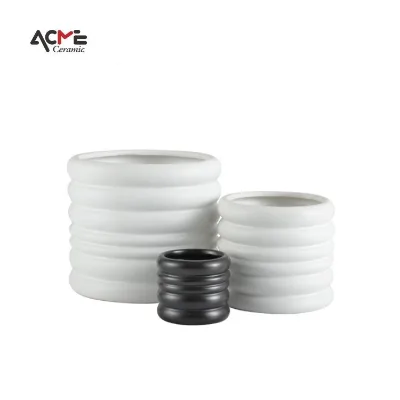 Ceramic Succulent Pots Small Plant Pot with Drainage Set Ceramic Cactus Plant Flowerpot Indoor Unique Flower Container Home Office Decor Vase