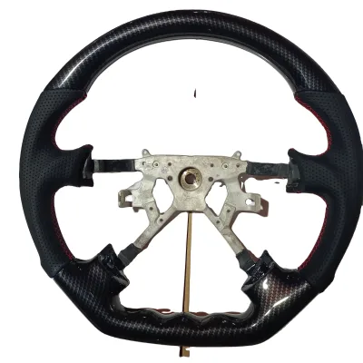 Hot Sale Sports-Luxury Style Leather and PU Carbon Fiber Steering Wheel Accessories for Nissan Y62
