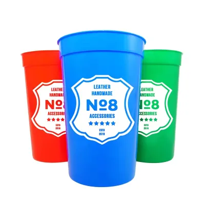 BPA-Free 10oz 16oz 22oz 32oz Plastic Smooth Stadium Cup Disposable Plastic Drinking Cup