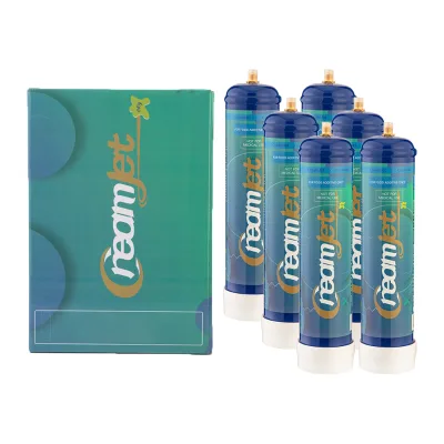 CreamJet Hot Selling Factory 0.95L Whipped Cream Gas Cylinders with Silent Nozzles
