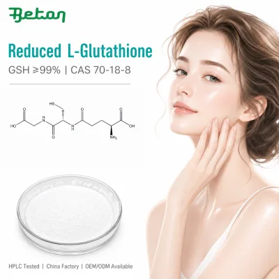 Reduced L-Glutathione 99% Powder CAS 70-18-8 Food Grade Bulk Raw Material for Nutraceutical Industry Factory Wholesale Supply