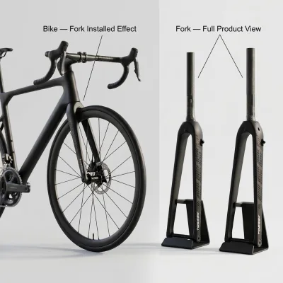 TOSEEK Road bicycle Front Fork 700C 12*100mm Monocoque Carbon Build Impact Resistant Long Distance Riding Road Bike Rigid Fork