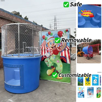Wholesale Good Quality Factory New Water dunk tank CE Certified with Back Drop with 4 Balls for Family Party Rental