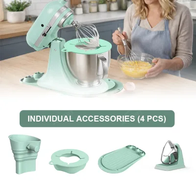 OEM KitchenAid Mixer Essentials Attachement Mess-Free Flour Liquid Funnel Car Gift 4.5-5QT Mixer Anti-Splash Guard Mixer Holder