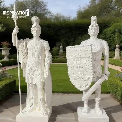 Precast Architectural Sphinx Figure for Entrance Gate Ornament Art Style Stone Garden Figure Cast Stone Garden Statue