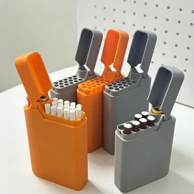 Portable Eco-Friendly Plastic Cigarette Case Lighter All One 3D Printing Pressure Resistant Universal Modern Design Quick Dust