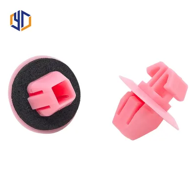Universal Nylon Auto Body Push Clips With Sponge Buffer Pad Fit Passenger Car Door Wheel Arch Side Skirt Trim Fastener