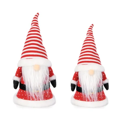 Candy Striped Beanie Buckle Belt Nordic Gnome Holiday Ornament on Winter Window Display Bulk Order