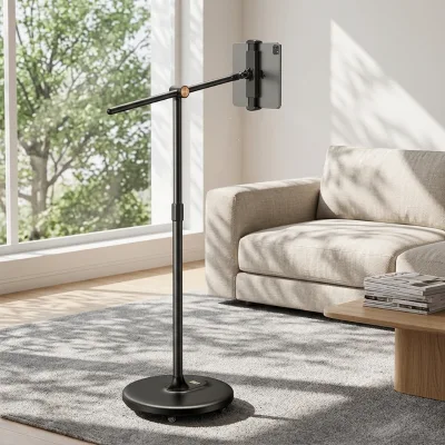 Drop Shipping L68 Rolling Tablet Holder Silent Rubber Pulleys 168cm Max Height Adjustable Aluminum Floor Stand for Home 2026
