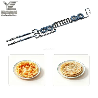 Ying Machinery New High Productivity 32-Layer Electric Griddle Parotta Roti Canai Scallion Lachha Paratha Machine Food Grade