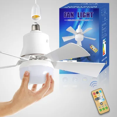 modern universal LED Ceiling Fan Light Bedroom Living Room Dining Room 5 blades White Fan Lights