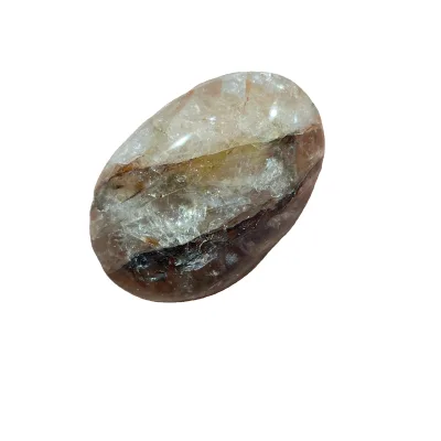 Natural red and yellow fire quartz hematoid crystal palm stone Golden Healer Yellow Crystal Quartz palms for cheap wholesale